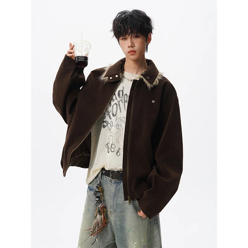 

Мужская летняя джинсовая куртка-бомбер с меховым воротником, водонепроницаемая, с вышивкой, для активного отдыха, в стиле стритвир, панк, для треккинга и альпинизма, в стиле OL