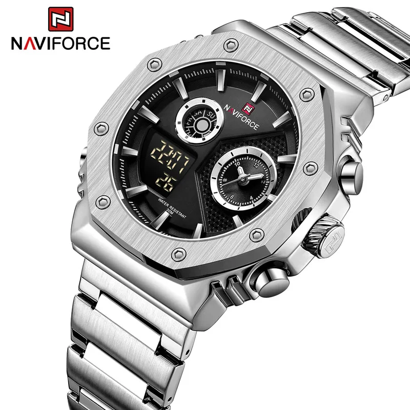 NAVIFORCE Brand Luxury Watches For Men Waterproof Fashion Sport Quartz Wristwatch Stainless Steel Strap Relogio Masculino 9216S