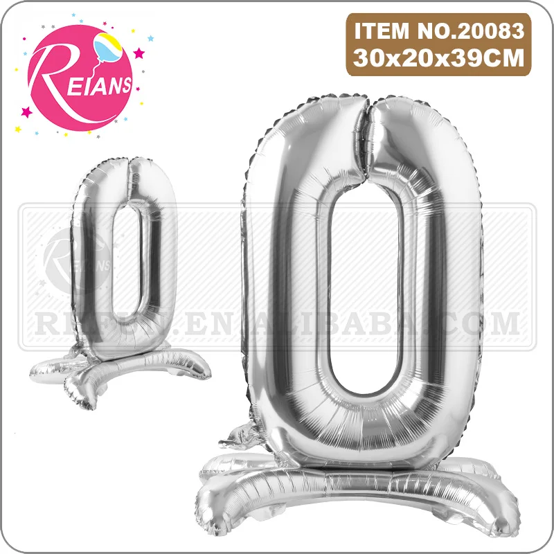 16 Inch Standing Silver Number Alphabet Letter Foil Balloon baby shower Birthday Kids Balloons New Year Wedding Party Decoration