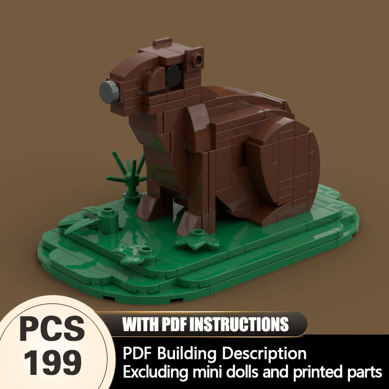 

Creators Animal Series Model MOC Building Bricks Cute Capybara Modular Technology Gifts Holiday Assemble Children Toys Suit