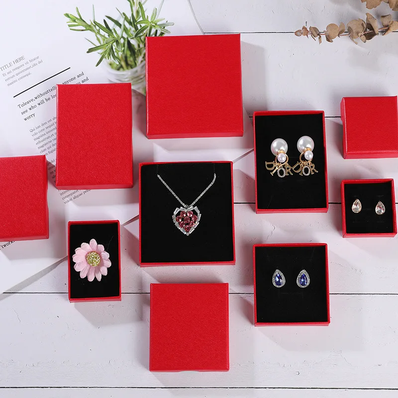 5pcs/lot New Thin Jewelry Jewelry Box Ring Earring Necklace Bracelet Bracelet Jewelry Storage Box Supplies Multicolor Optional