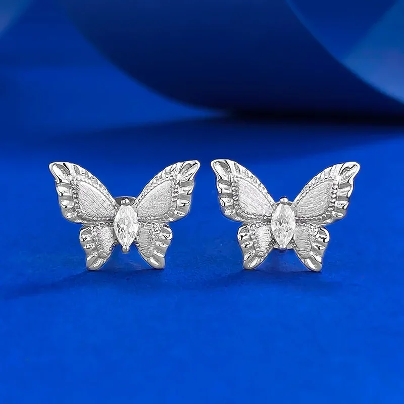 NEW S925 pure silver plant series Gulas dreamy butterfly earrings fashionable and versatile high-end earrings