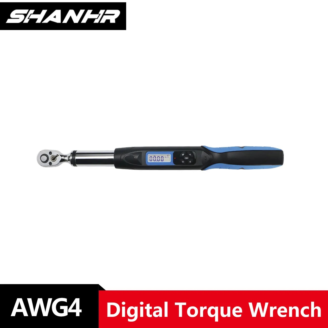 

SHANHR1/2' 'Цифровой динамометрический ключ AWG с зуммером и светодиодной вспышкой, пиковый/трековый режим, электрические динамометрические ключи для мотоцикла, автомобиля