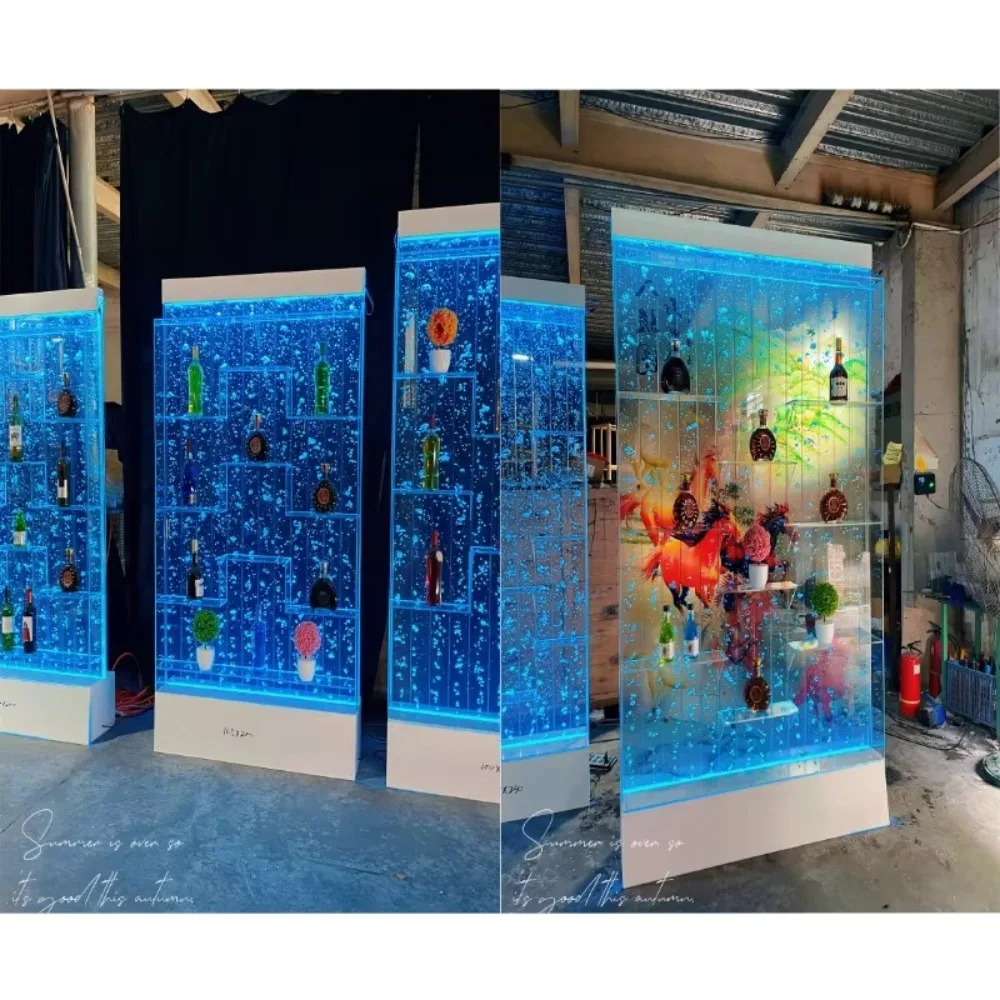 Custom bubble wall water curtain wall water screen half wall partition water view restaurant entrance porch custom