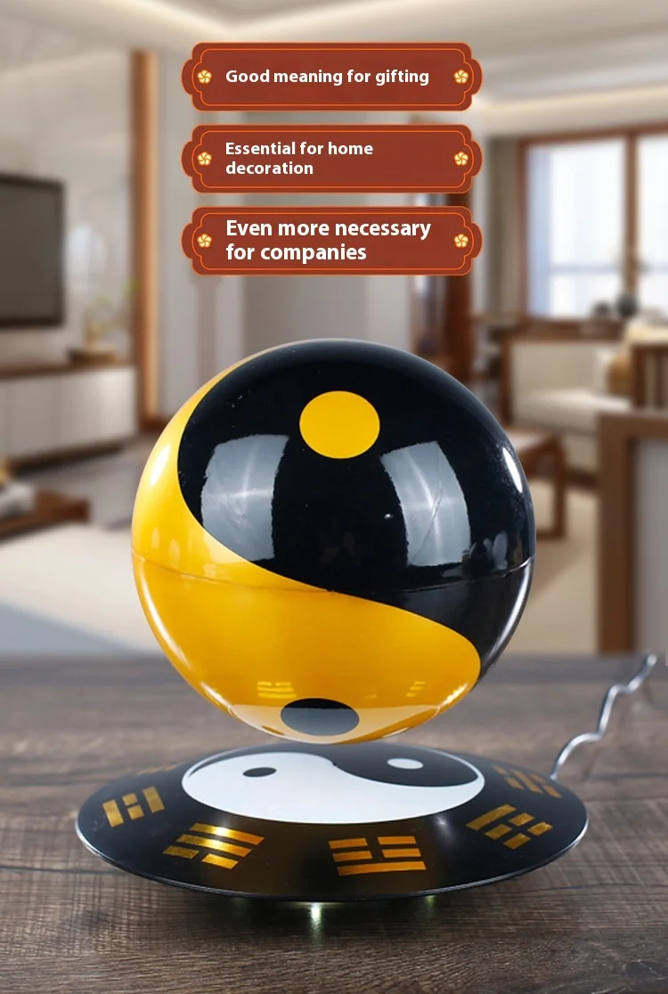 Maglev Ornaments Gossip Taiji Ball Office Creative Opening Business Booming Greeting Magnetic Levitation Diameter 14CM Ball