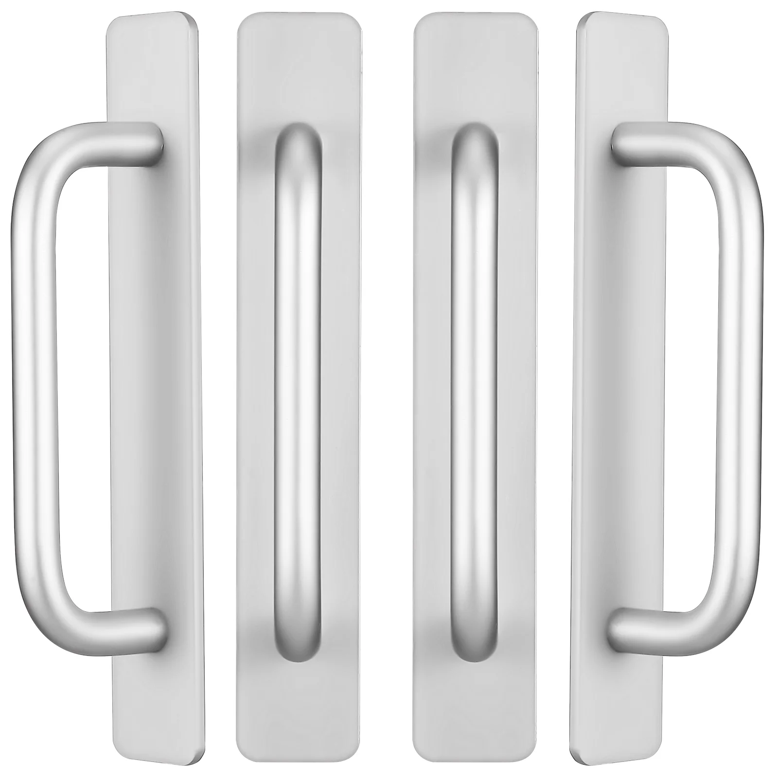 

4 Pcs Aluminum Alloy Door Handle Handles Stick on Interior Adhesive For Cabinets Drawers Pull Kitchen Hardware Self Small