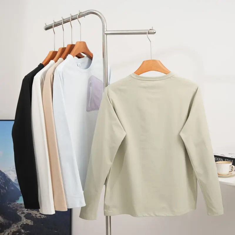 2026 Herbst Bergsportmode, Angler-Baumwoll-Feeling, Schnelltrocknendes Langarm-T-Shirt, Basisschicht für Laufen und Fitness – Detail 21