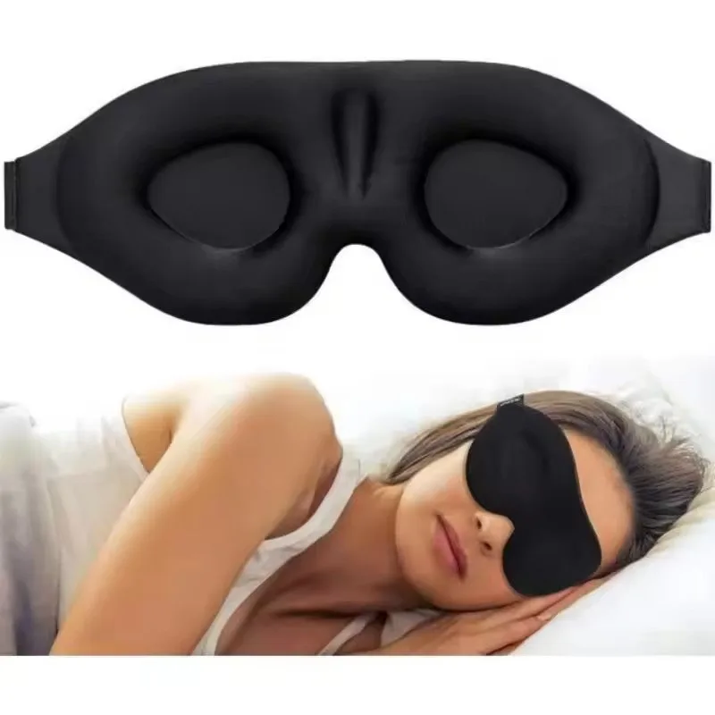 Eye Mask for Sleeping 3D Contoured Cup Blindfold Concave Molded Night Sleep Mask Block Out Light with Women Men with Earplugs
