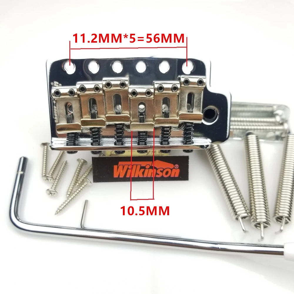 Wilkinson-guitarra eléctrica tipo ST Vintage, sistema de trémolo, puente cromado plateado para guitarra Strat WOV01