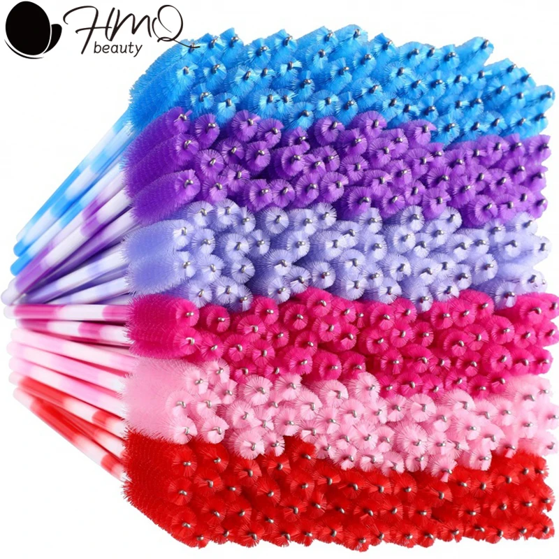 300/100 pçs escova de sobrancelha descartável varinhas de rímel aplicador de cílios escova de cosméticos com alça de cristal ferramenta de extensão de cílios