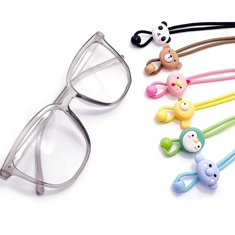 Kids Cartoon Mask Chains Hanging Neck Rope Cute Colorful Glasses Anti-lost Lanyard Strap Elastic Band Children\'s Pendant 25*40cm