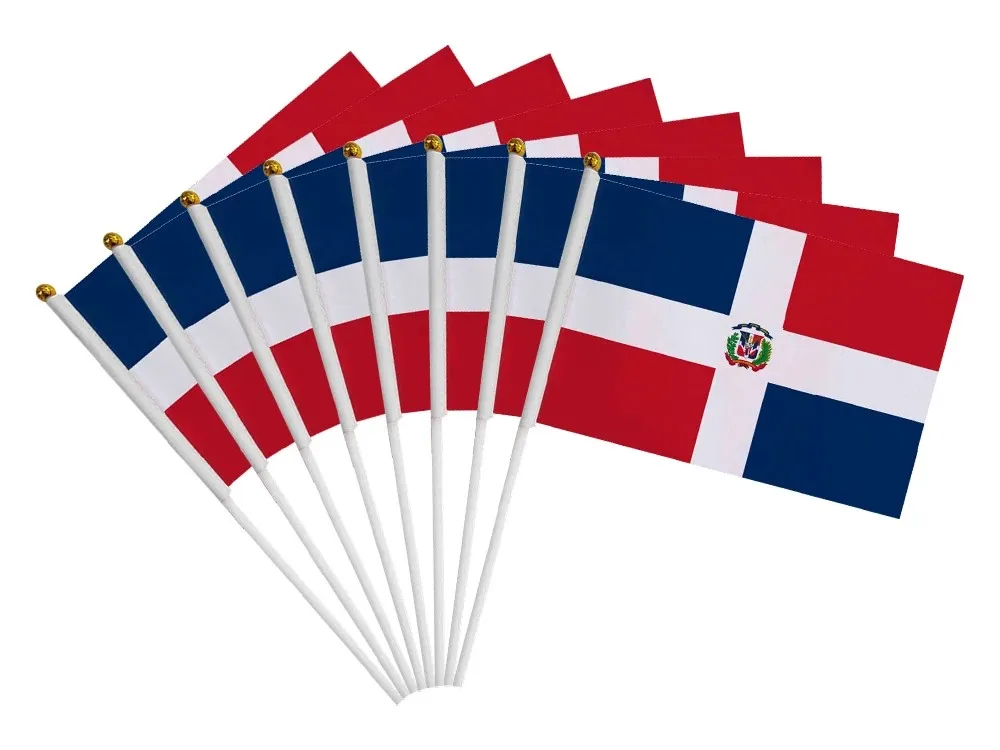 14 * 21cm Dominican Republic hand flag Dominican Republic Hand Waving National Flag