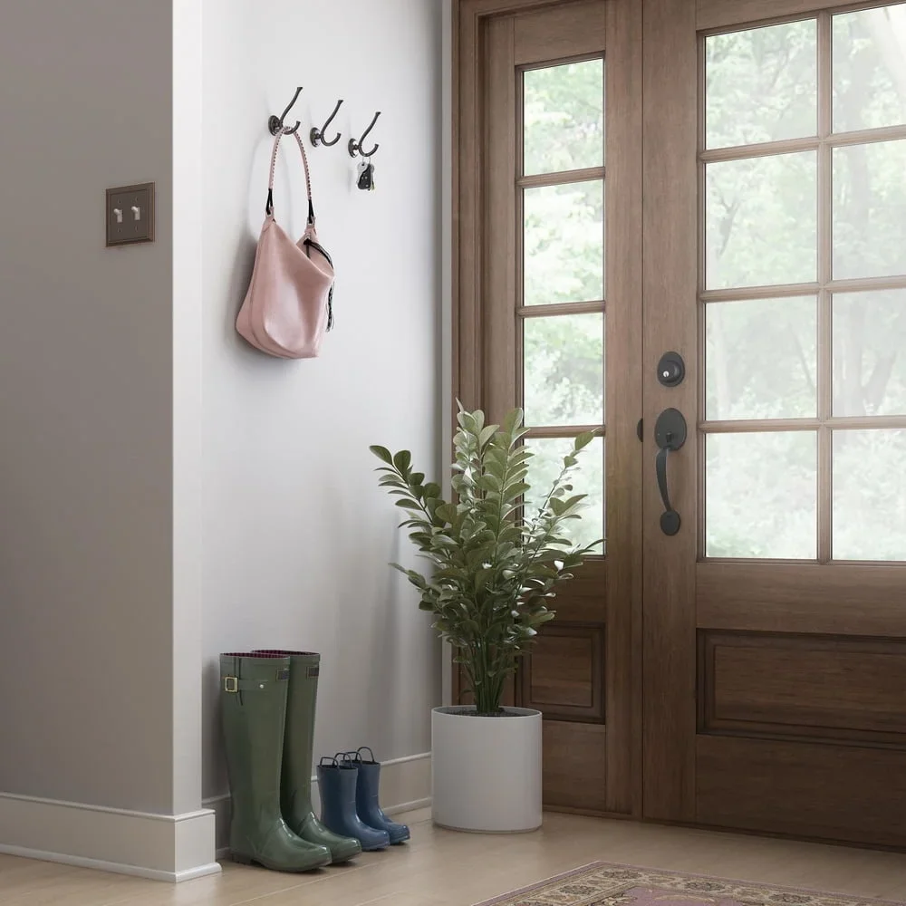 Durable Metal Wall Mounted Coat Hook 35 lbs Storage Organizer for Closet Bathroom Foyer Venetian Bronze Finish Easy Install