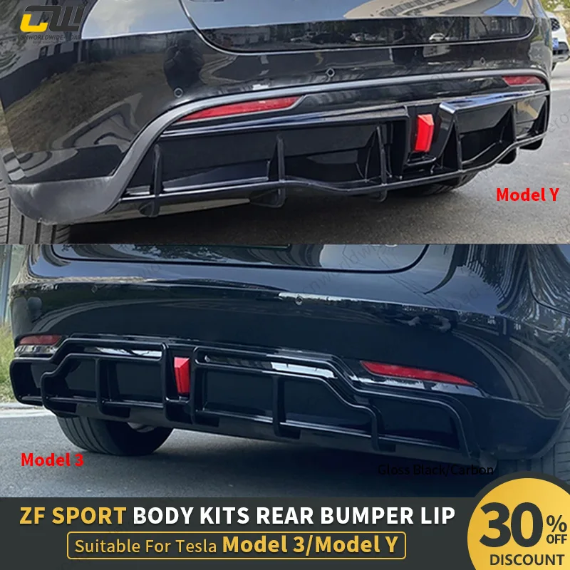 

For Tesla 2023 Rear Diffuser Body Kit Bumper Lip Chin Body Kits Deflector Tuning Accessories For Tesla Model Y 2019- 2023 Gloss