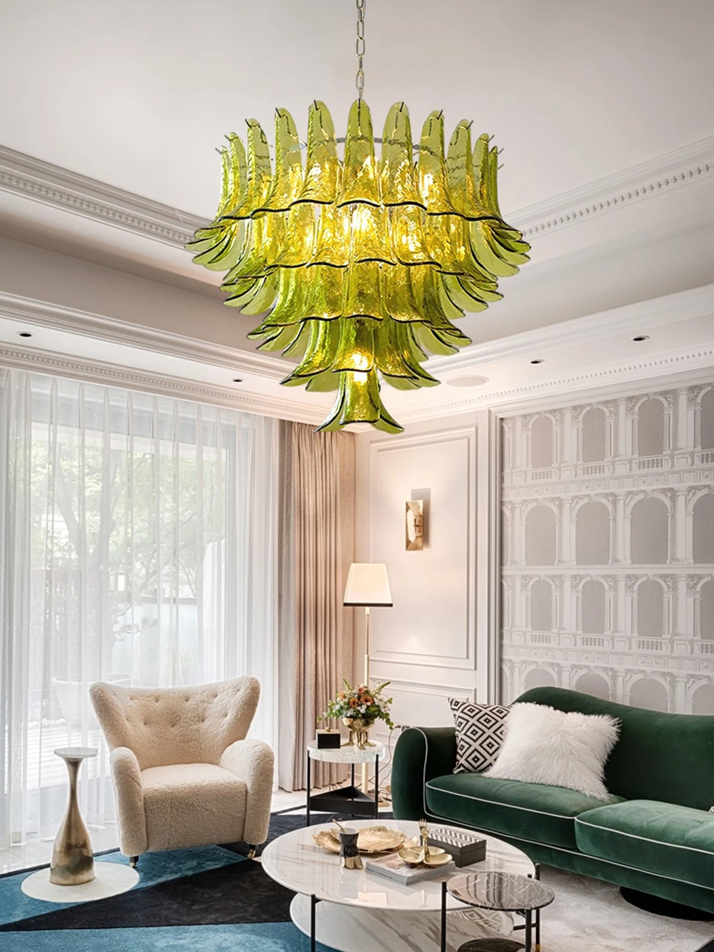 Art 4-6 Layer Snowwhite Glass Series E14 LED Dimmable