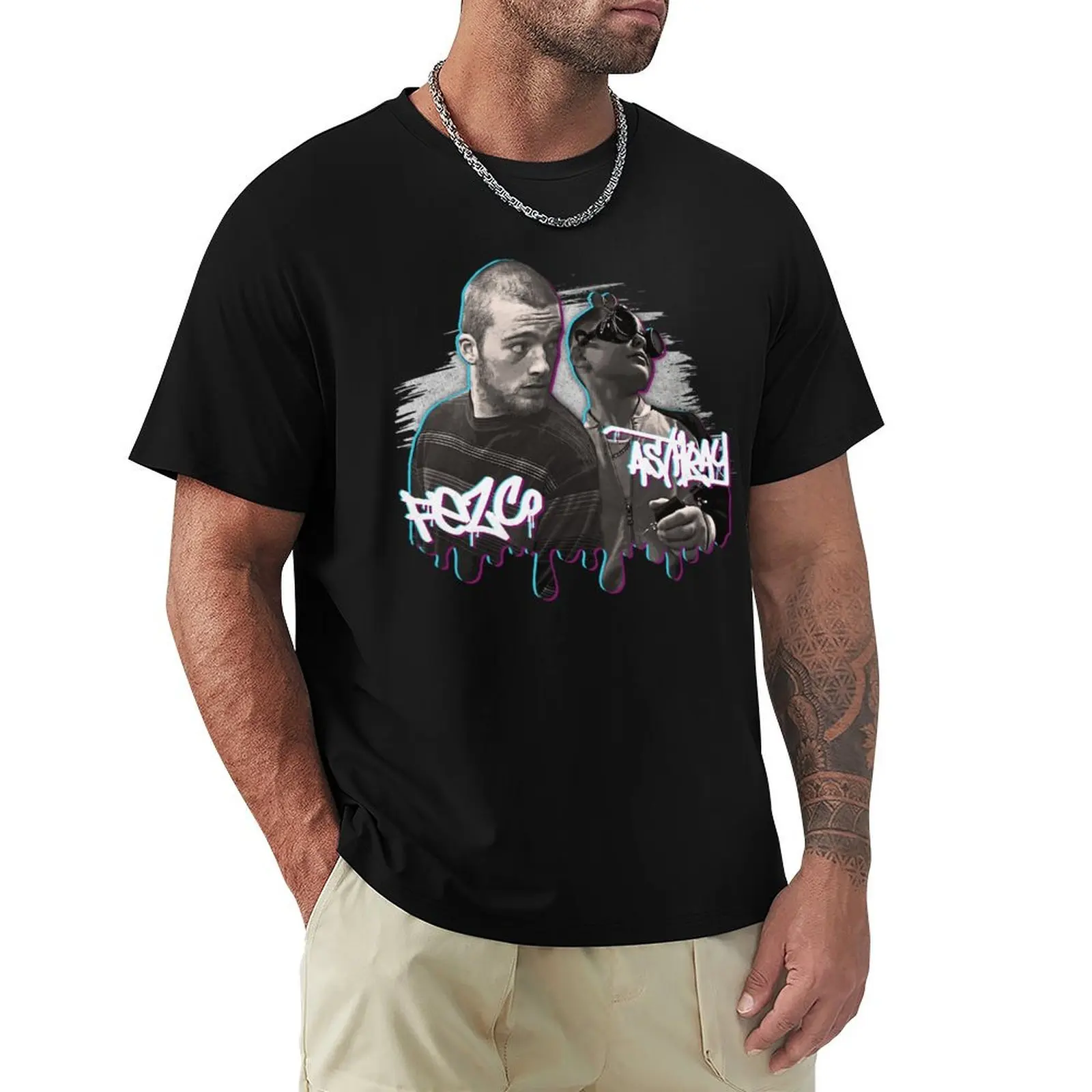 Euphoria Fezco and Ashtray T-Shirt Soft Touch Basic Cotton T-Shirt