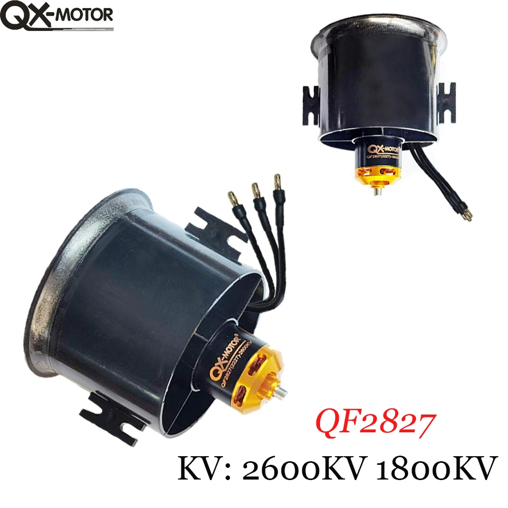 Qx-Motor 12 Blades Ducted Fan 70mm EDF QF2827 Brushless Motor 1800 /2600 KV And 60A / 80A ESC For Model RC Accessories