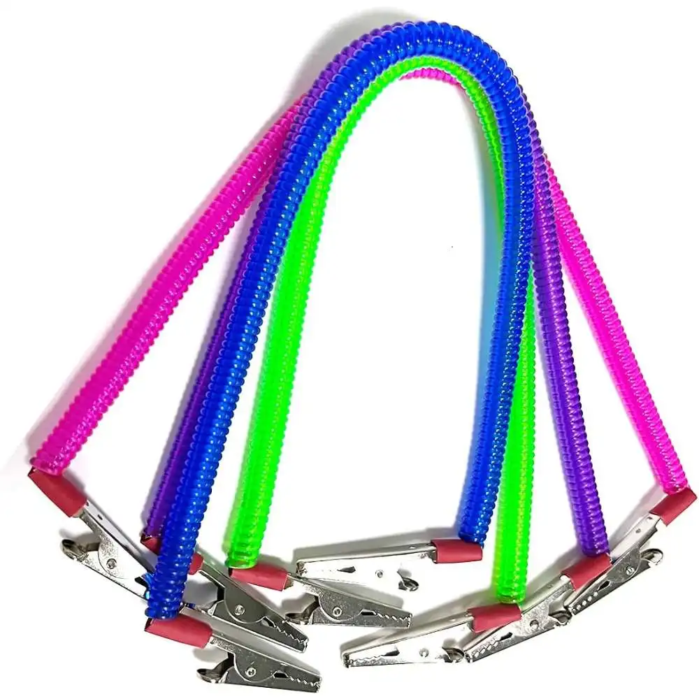Dental Bib Clips Flexible Chain Spring Rope Napkin Holder, Scarf Clips & Elastic Coil Dentistry Material for Dentist Tools