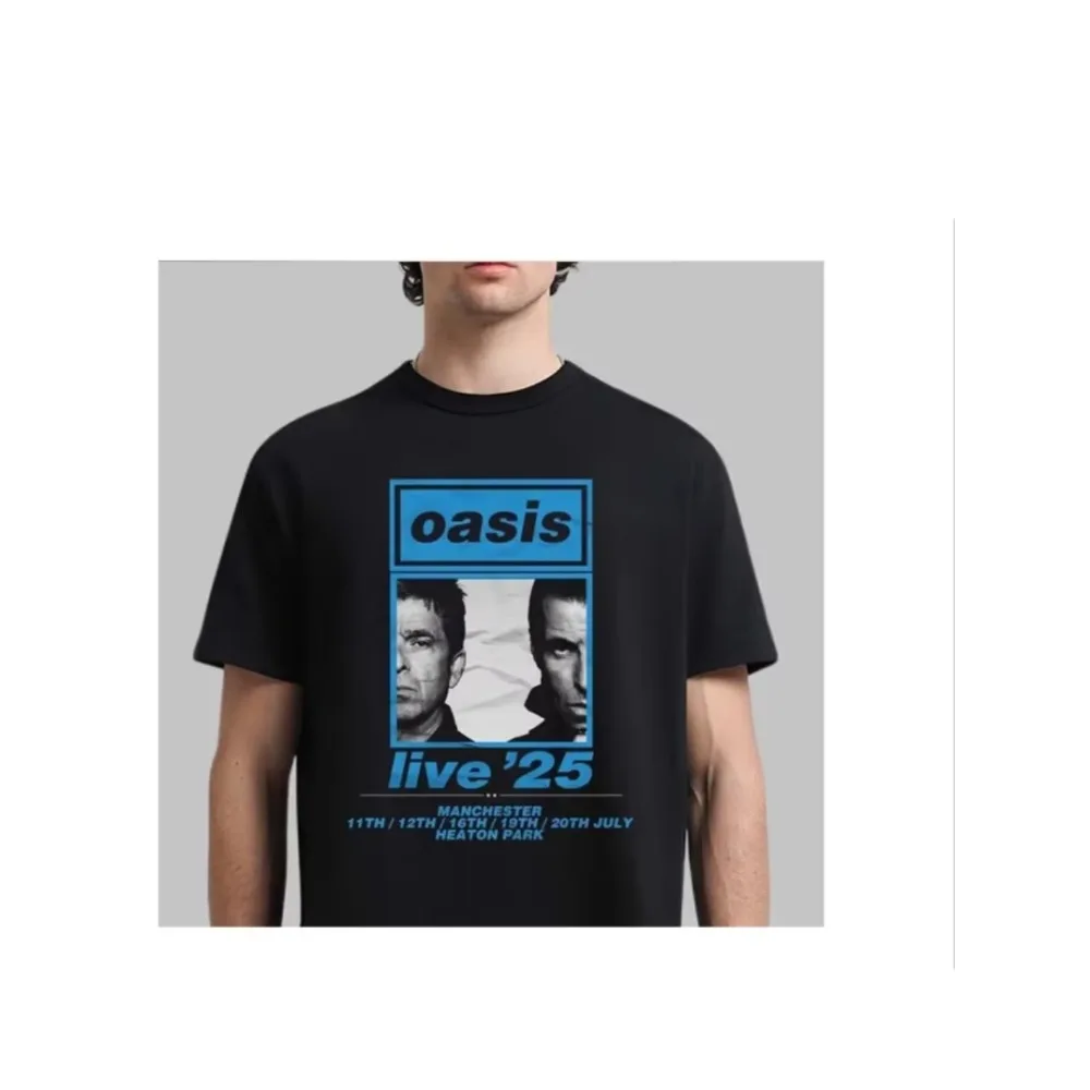Oasis Band Poster_T_T-shirt_July Manchester Hilton Park Men's and Women Outdoor Leisure Short Sleeve Comfort Fast Drying Print