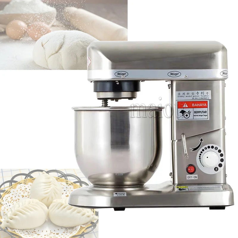 220V Electric Dough Mixer Home Automatic Small Desktop Multi-function Stainless Steel Cook Machine Food Mixing Kitchen Appliance