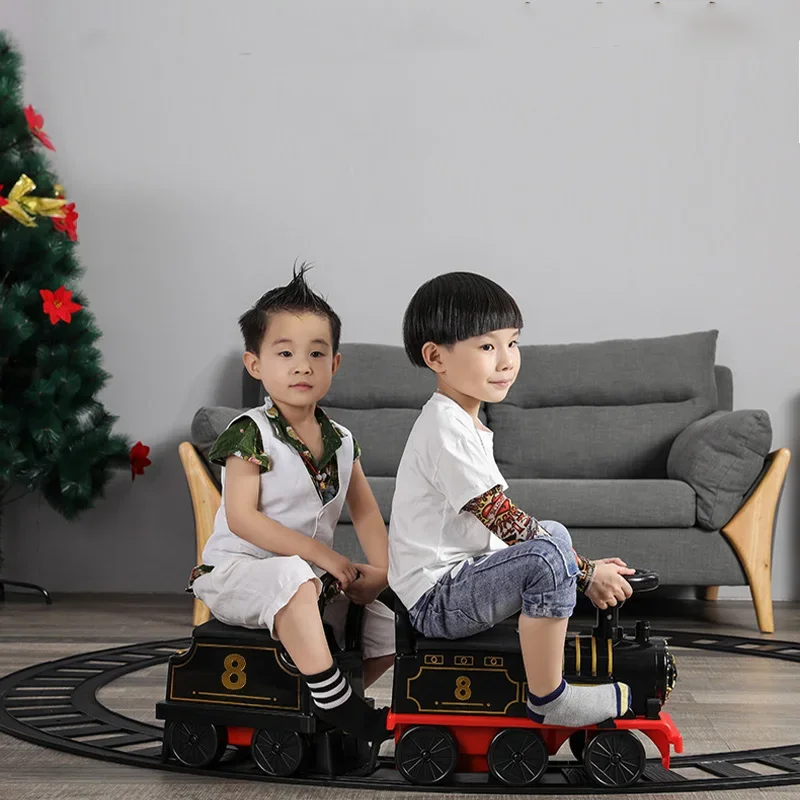 Electric Train Children's Walker Toys Riding Toys Can Be Loaded Train Track Car Children's Baby Walker Stroller Toys Children's