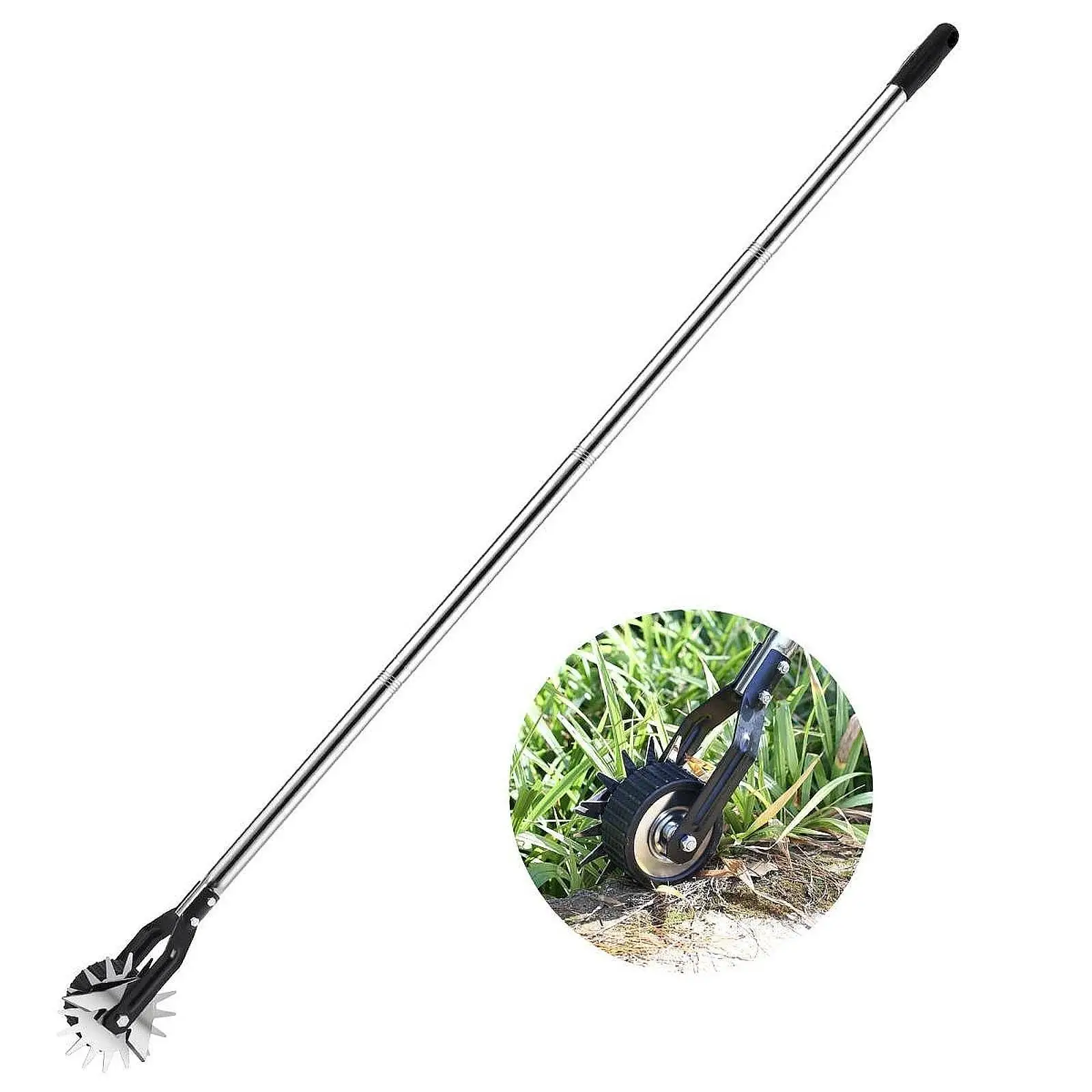 

Wheel Rotary Edger Garden Long Handle Grass Edger Manual Lawn Edger Rotary Shear for Park Courtyards Farmhouse Outdoor Backyard