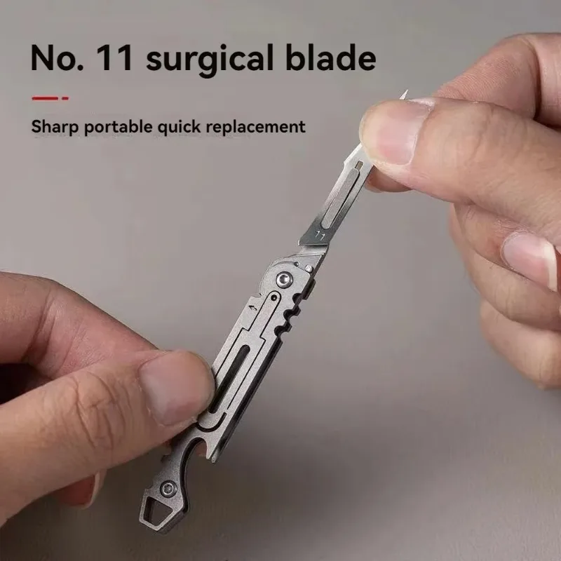 Portable Folding Unboxing Knife High Hardness Sharp Surgical Knife Keychain Detachable Express Delivery Replaceable Blade