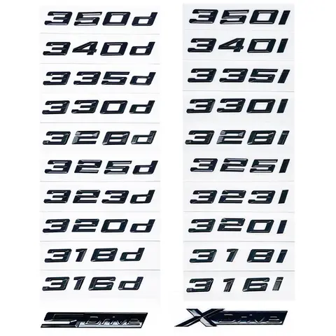 광택 블랙 320i 320d 325d 328d 330i 330d 335d 340d 318i 350d316엠블럼 스티커 BMW 시리즈 3 E90 E91 E92 F30 F31 F34 G20 G21
