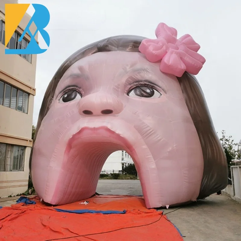 Custom Built Huge Blow up Head Tunnel for Happy Birthday Decoration Stage Toys