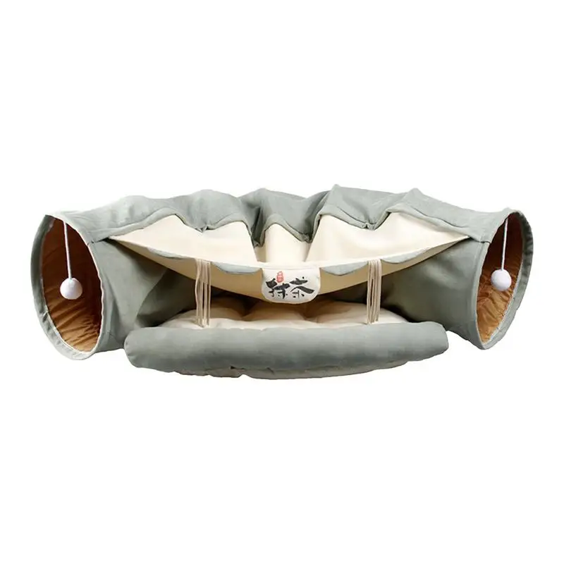 

Cat Tunnel Toy Soft Cat Tubes Foldable Pet Toys Portable Cat Cave Bed Multi-functional Pet Supplies For Deep Sleep Entertainment