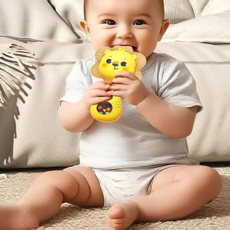 アイスセラピーデザインと掴みやすいガラガラを備えた生後6か月以上の赤ちゃん向けの早期学習歯が生えるおもちゃ A2UB