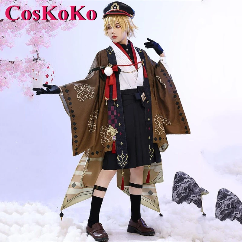 CosKoKo Aether Cosplay Anime Game Genshin Impact Costume Gorgeous Sweet Kimono Uniform Halloween Women Role Play Clothing S-XL