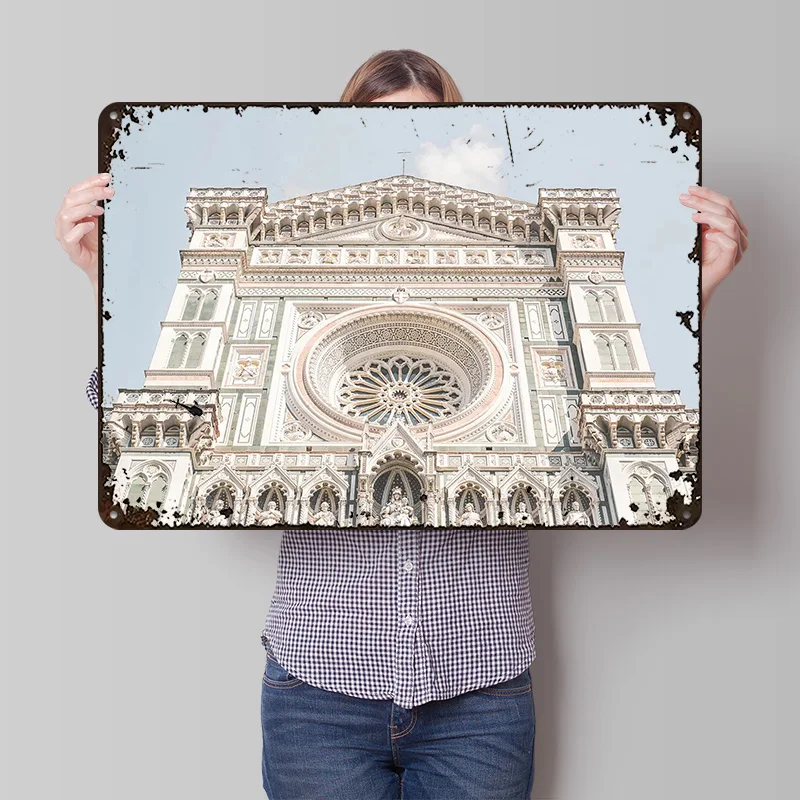 Florence Italy Printing Poster Customized Retro Wall Art Vintage Metal Signs for Mancave Bedroom Decoration Gaming Custom Plate
