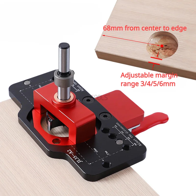 35mm Hinge Punching Locator Adjustable Hole Edge Distance Wardrobe Door Panel Hinge Drilling and Positioning Installation Tool