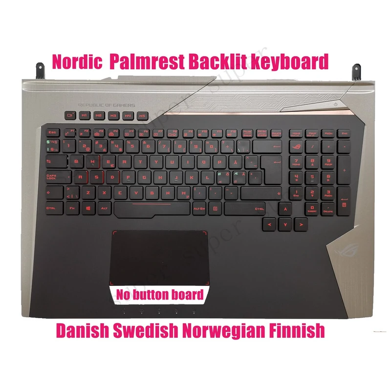 SSS+ Nordic Palmrest backlit keyboard for Asus G752V/G752VT/G752VM/G752VS/G752VSK