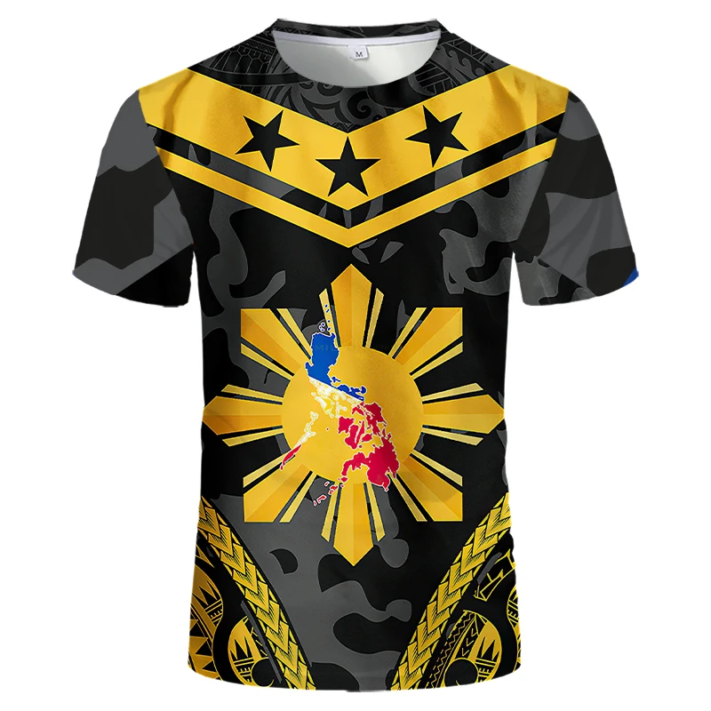تي شيرت علم فلبيبين للرجال ، مطبوع ثلاثي الأبعاد ، تيشيرتات رياضية لكرة القدم ، تيشيرتات كاجوال برسومات ، تيشيرت صيفي ، تيشيرت جديد ،