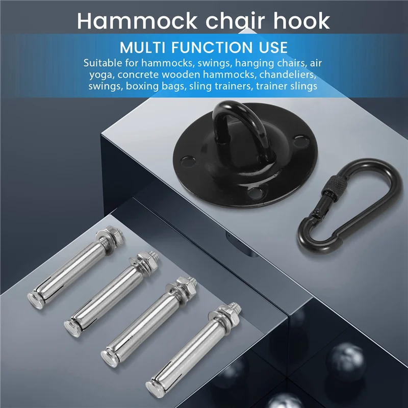 ODIES-2X 천장 후크 행잉 체어, 400KG 천장 후크, 360도 °   회전식 브래킷, 천장용 스윙 후크, 해먹, 펀칭백
