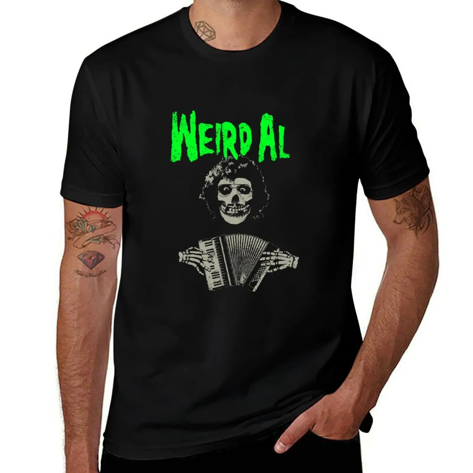 

Weird Al meets the Misfits with Accordion T-Shirt summer clothes anime Anime t-shirt mens clothing