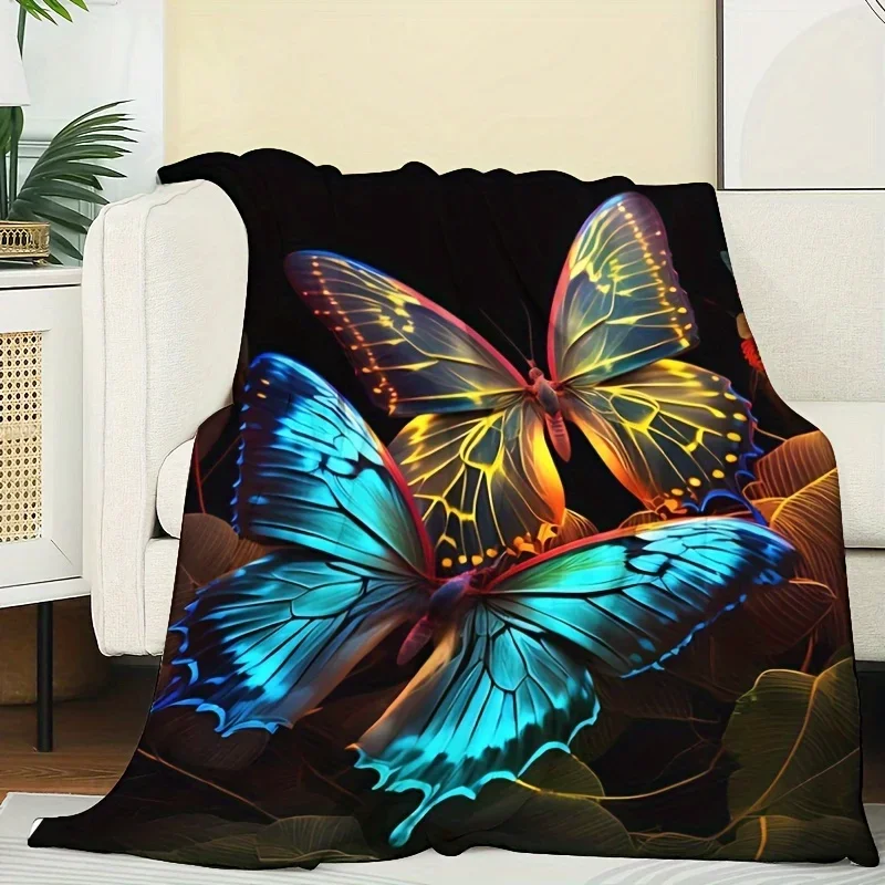 1pc Flannel Creative Butterfly Throw Blanket Comfortable Soft Blanket Multiple Specifications Four Seasons Blanket Air Condition