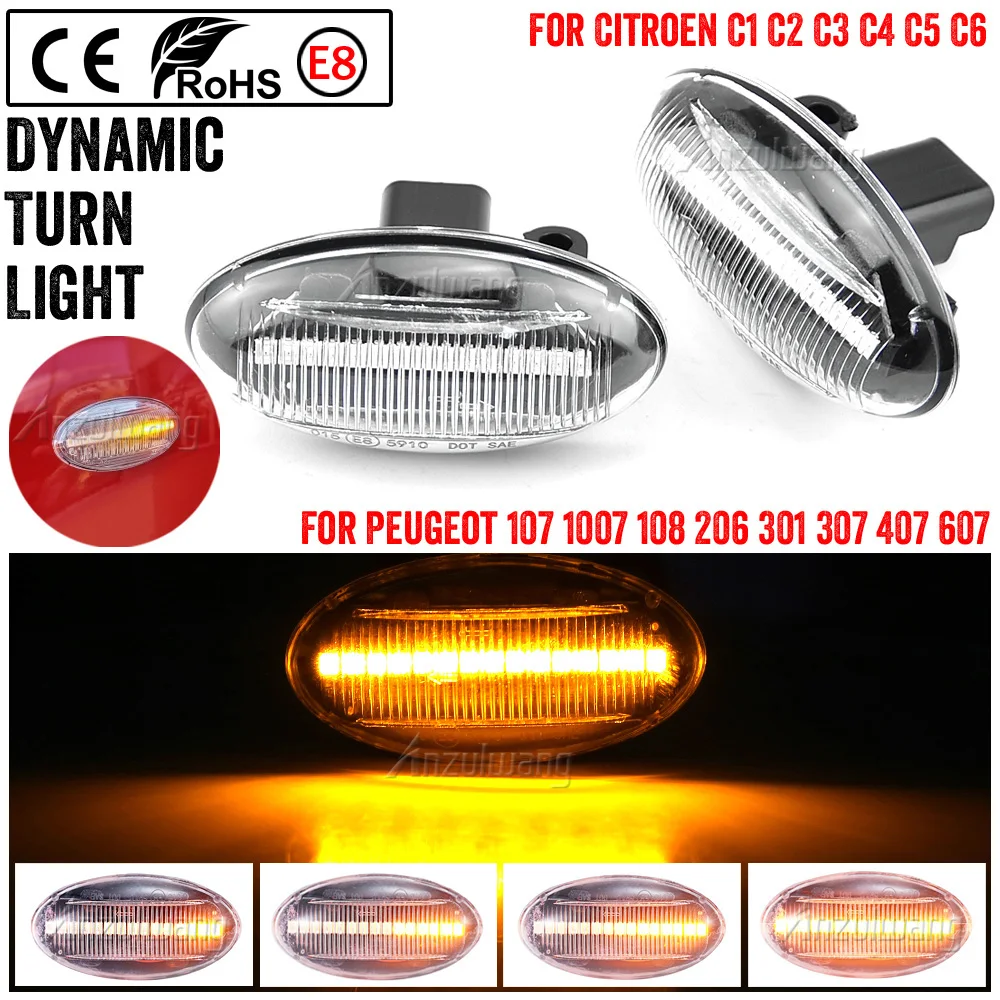 LED Turn Signal Side Marker Lights Blinker Lamp For Citroen Berlingo Xsara Picasso Jumpy Elysee Crosser Dispatch C1 C2 C3 C4 C5