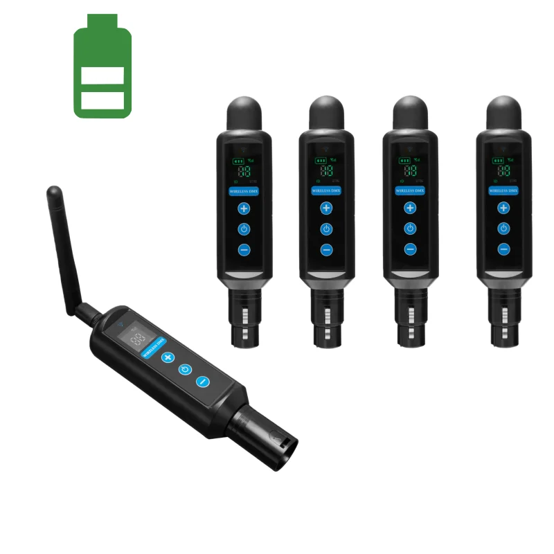 YXE 2026 NEW 5PCS DMX512   2.4G Super Wireless Transmitter ＆Receivers OLED Display  for Stage Par Moving Head Disco Light