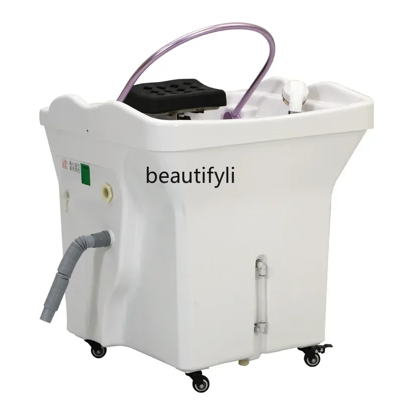 Mobile Shampoo Basin Water Circulation Facial Bed Grafting Head Massager Water Storage Head Therapy Shampoo Basin