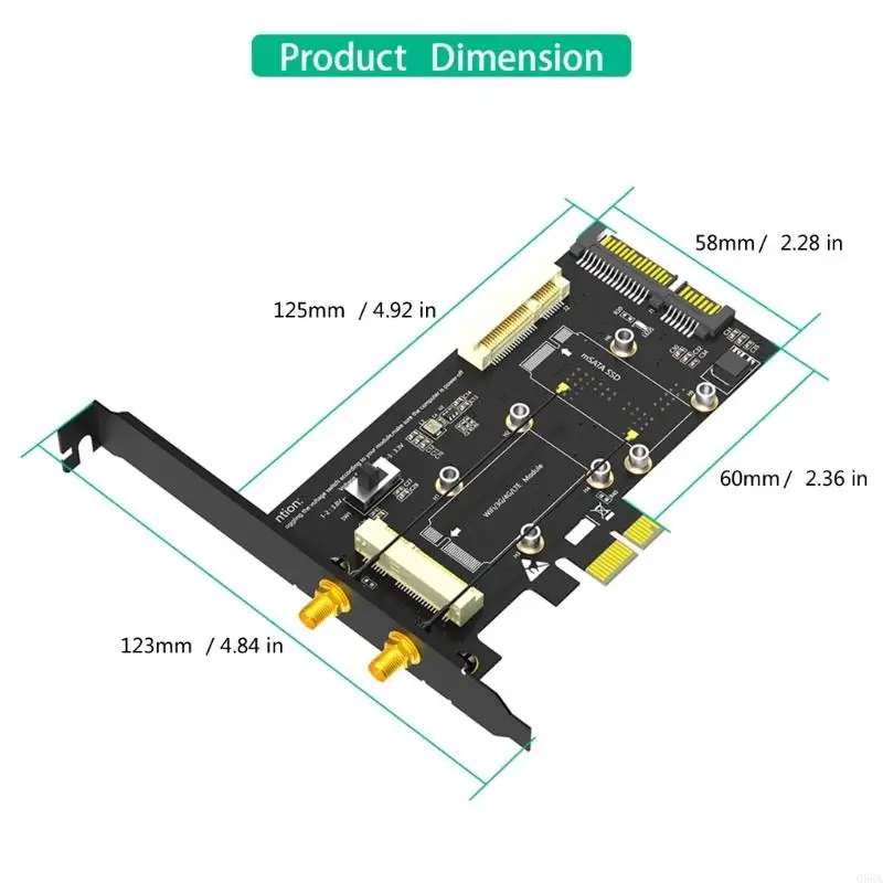 2 Trong 1 mini PCIe thành pcie 1x msata thành bộ chuyển đổi SATA3 giúp tăng cường hiệu suất của PC cho đĩa rắn WiFi 3G MSATA