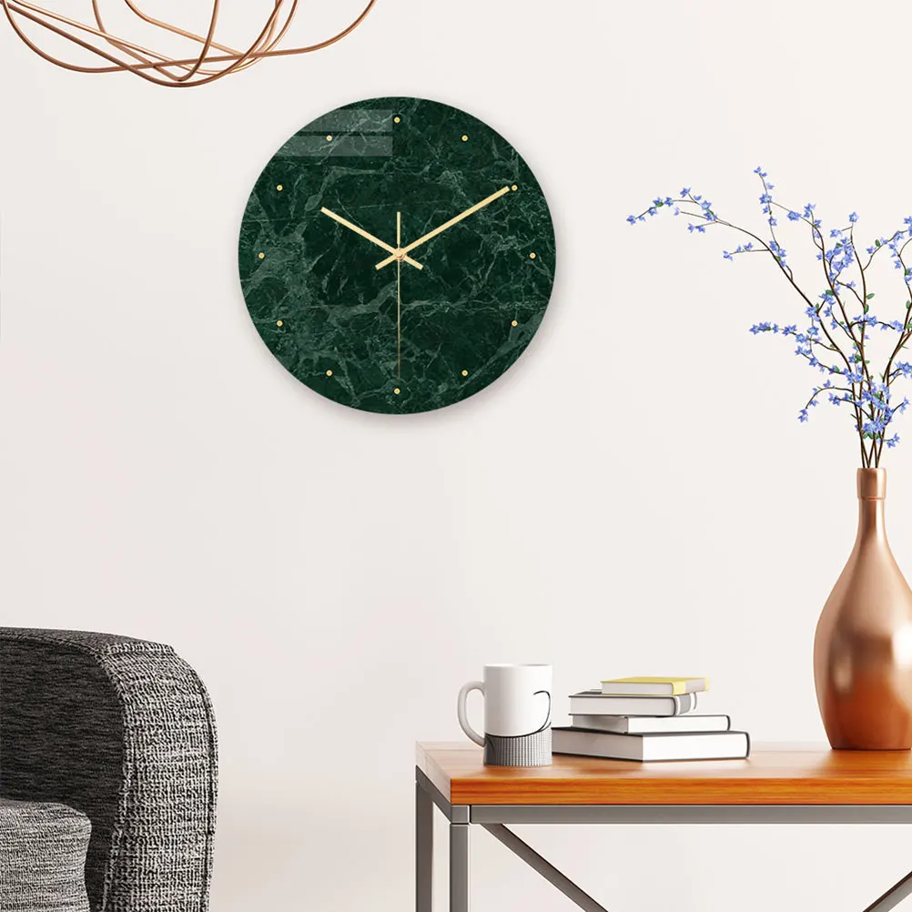 

Luxury Marble Grain Round Wall Clock Creative Clock Acrylic UV Wall Clock without No.CC004 for Living Room