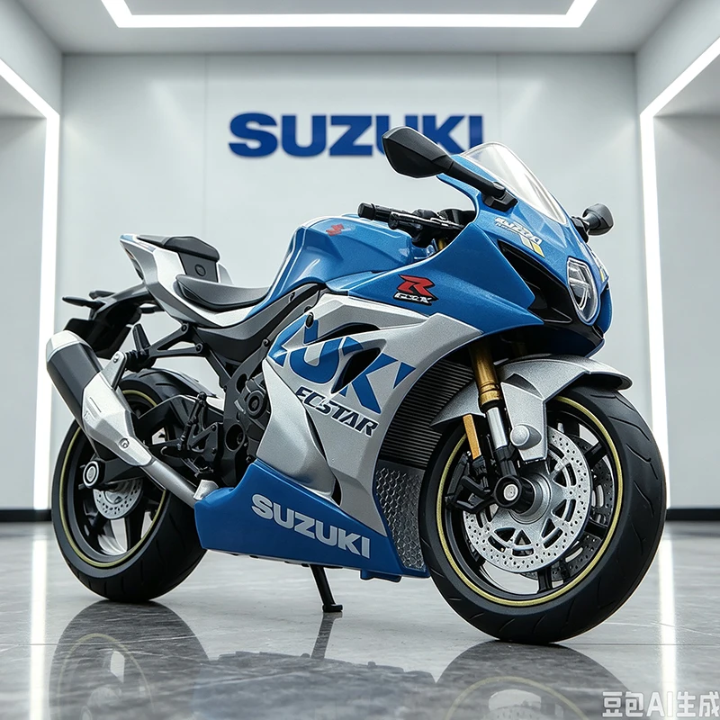 Image of 1:12 Suzuki GSX-R1000R L7 Legierungs-Motorradmodell Fahrzeugsammlung mit Ton und Licht Offroad-Motorrad-Modell