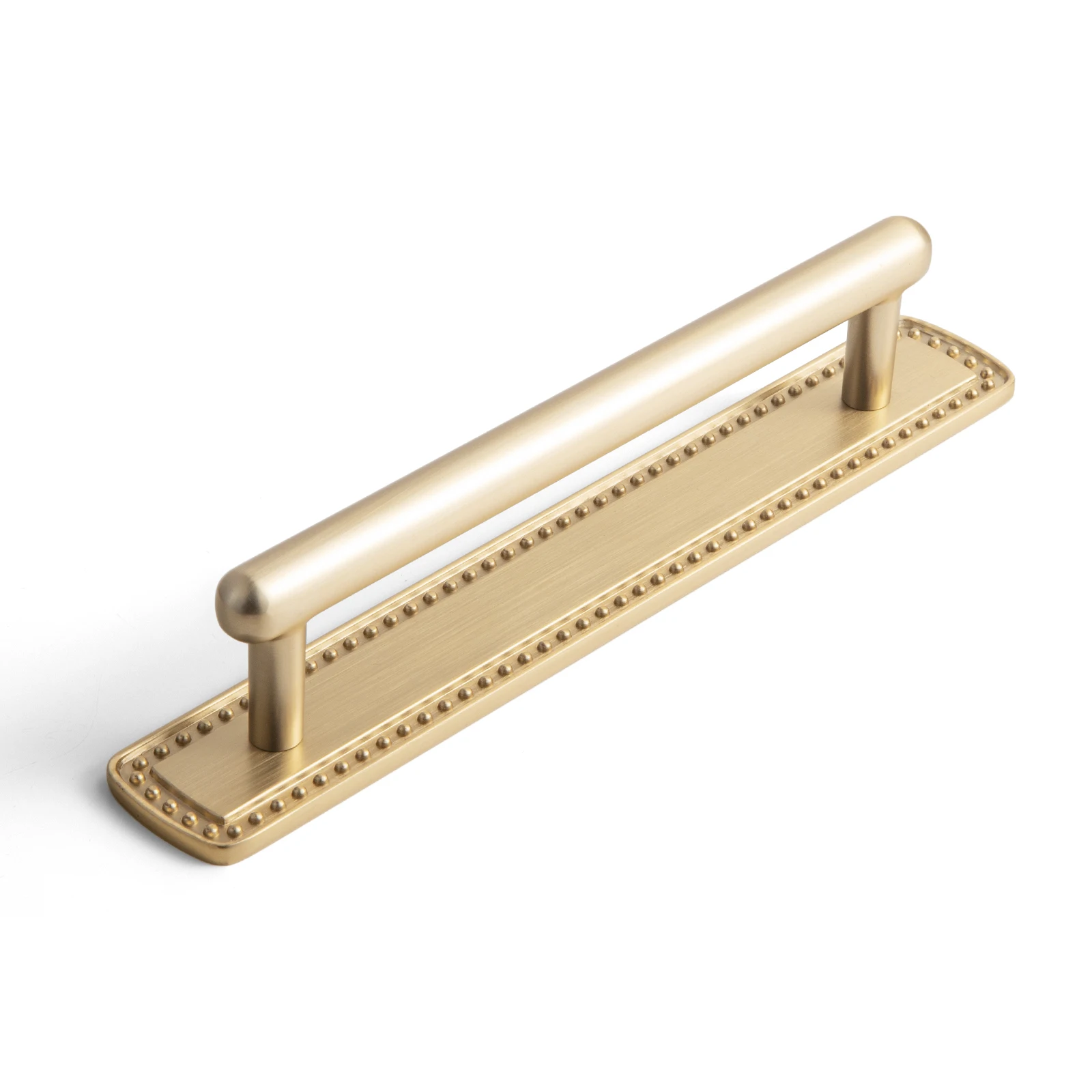 Goo-Ki 5 in Hole Centers Antique Brass Cabinet Pulls W/Backplate, 2 Pack