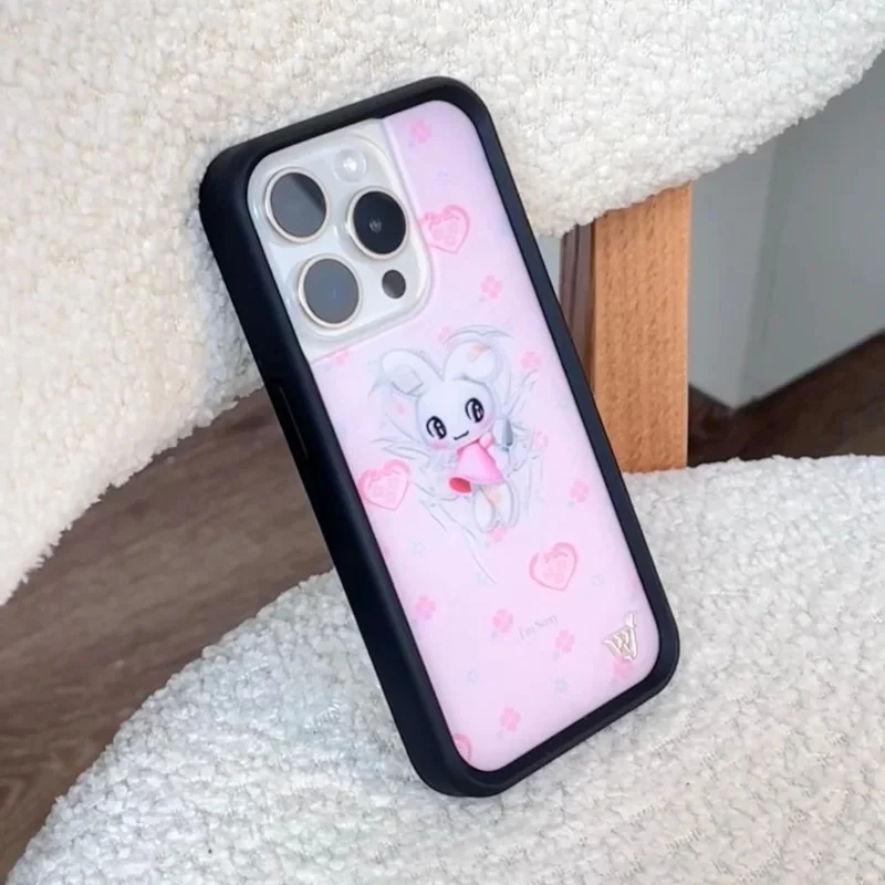 Wildflower Girls Petra Collins Rabbit wf Phone Case for iPhone 12 13 14 15 16 Pro Max Plus Wildflower Pink Bunny Bumper Cover