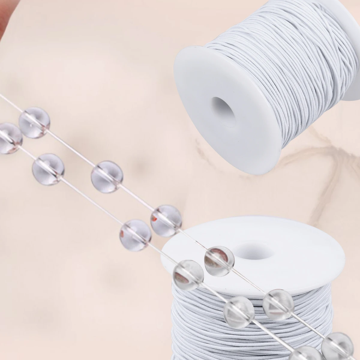 

100M White Elastic Rope for Jewelry Making Easy to Use String for DIY Beaded Crafts Decorative Cord Supply Elastic Rope