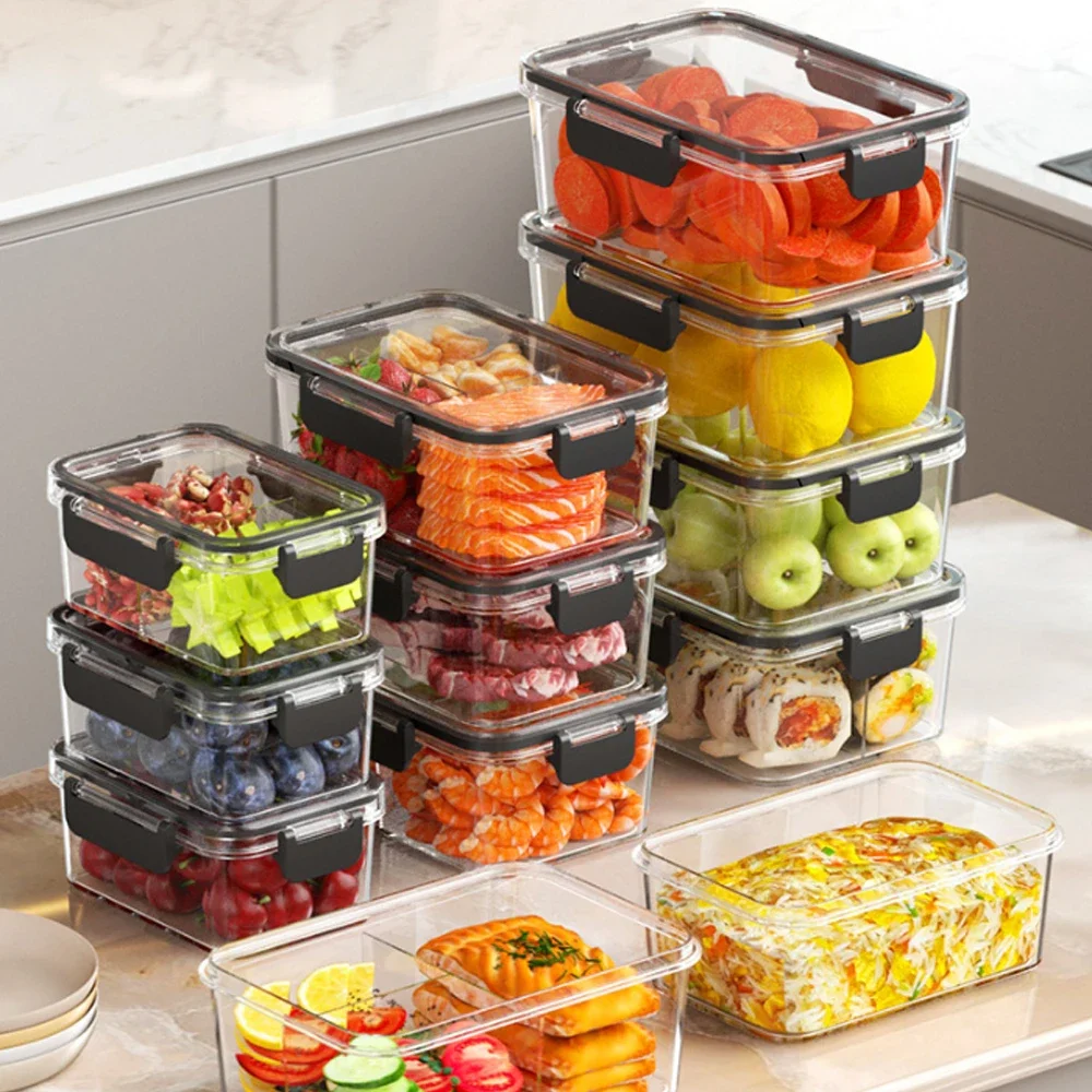 

Transparent Fridge Organizer Food Storage Box Fresh Vegetable Fruit Containers Food Dispenser Fresh-Keeping Box For Kitchen