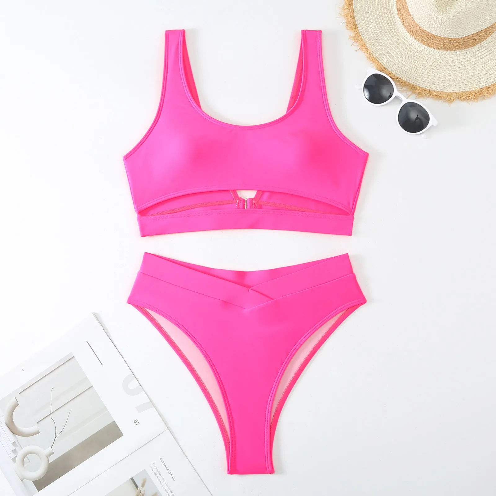 Sexy Bikini 2024 Women Plain Push Up Bikinis Set Brazilian 2 Pieces Swimsuit Woman Swimwear Bathing Suit Female Bath Beach Wear